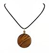Necklace - N286 - Shell and Fire Polished Glass Pendant (32mm) ~ Round