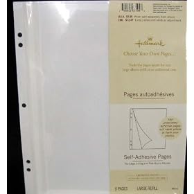 Click here to buy Hallmark Scrapbook Pages AR 6555 Self - Adhesive Pages For Large 3-Ring and Post Bound....