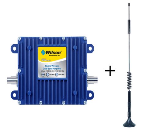 Wilson SIGNALBOOST Mobile and Home/Office Cellular/PCS Amplifier (801201) and 12 Dual Band Magnet Mount Antenna (301103)
