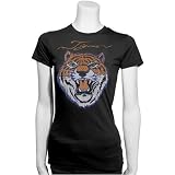 Auburn Tigers Ladies Black Rhinestone Mascot T-shirt