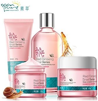 Red ginseng Snail Cream Face Care Treatment facial Reduce Scars Acne Pimples Moisturizing Whitening Cream Anti Winkles Aging 4pc