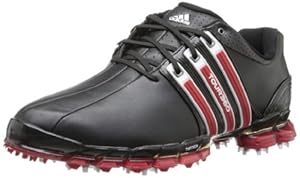 adidas Men's Tour360 ATV Golf Shoe,Black/Black/Power Red,11.5 M US