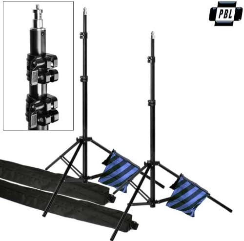 PBL LIGHTSTANDS PRO 10' STUDIO VIDEO SET OF 2 WITH SANDBAGS SPRING CUSHION STANDS by PBL