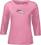 Women's Denver Broncos Pink Caddy 3/4 Sleeve Stretch Boatneck Tshirt