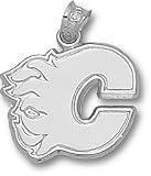 Sterling Silver Calgary Flames "C" Logo Pendant NEW