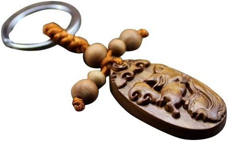 Duojimi Ornaments Key 12 Zodiac Rabbit Rosewood Carved Key Chains