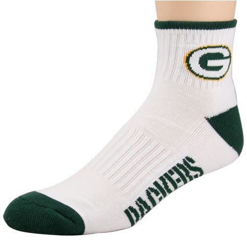 Green Bay Packers White-Green Quarter Socks