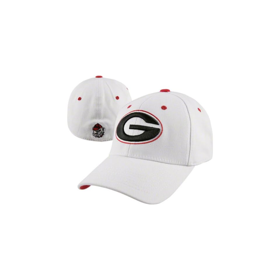  Georgia Bulldogs White Logo Top of the World Flex Fit Hat 