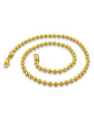 14K Gold Plated Silver Italian Bead Chains 4.0MM (16", 18", 20", 22", 24", 30" Inch Lengths)