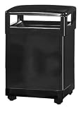 Howard Dimension 48 gallon Steel Hinged Top Black with Antracite Perforated Steel Panels Waste Receptacle R48HT-500PL