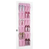 Whitmor Over-the-Door 24 Pocket Shoe Organizer Pink