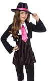 Kids Halloween Costume Gangster Girl Striped Outfit Girls XL (16-18)