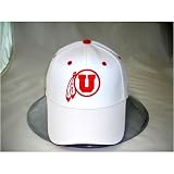 Utah Runnin Utes One-Fit NCAA Cotton Twill Flex Cap (White)