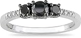 10K Gold 1/2ct TDW Black and White Diamond Ring