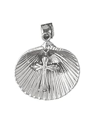 Clevereves 14K White Gold Pendant Two Tone with Cross 11 - Gram(s)