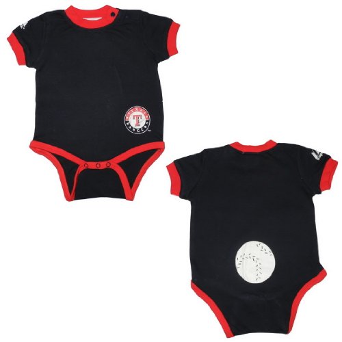 MLB Texas Rangers Baby / Infant One-Piece Bodysuit / Romper / Onesie - Blue & Red (Size: 12)