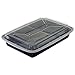 16 OZ. BLACK VERSATAINER MICROWAVEABLE RECTANGULAR BASE CONTAINER WITH CLEAR LID NEWSPRING 150 EA