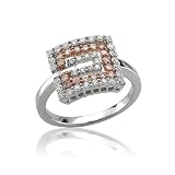 18k Gold White and Pink Diamond Right Hand Ring / Band Size 7 - 0.63 carat