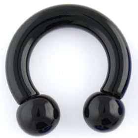 One Acrylic Circular Barbell: 4g 5/8" Black, Acrylic Balls: 9mm