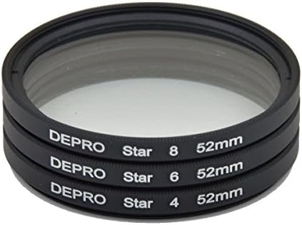 DEPRO 52mm Star Filter Set Cross +4 +6 +8 Point Star Filter Twinkle Effect For Canon 450D 500D 550D 600D 650D 700D Nikon D3100 D3200 D3300 D5200 D5300 Digital SLR Camera Lens 52mm Kit