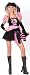 5-Pc Sexy Pink/Black Punk Pirate Women's Halloween Costume Sz Sm/Med 2-8 #5176