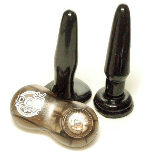 Doc Johnson Rump Shakers Black Vibrating Butt Plug Anal Sex Kit