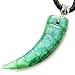 Good Luck Talisman Italian Horn Bright Green Jade Necklace