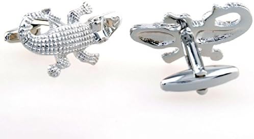 Globalmate Mens French Shirt Crocodile Shape Titanium Steel Cufflinks
