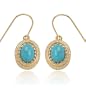Sterling Silver Turquoise Oval Wire Earrings