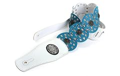 Gaucho Blue fuax leather 80s style Guitar Strap for Electric/Acoustic/bass Guitar