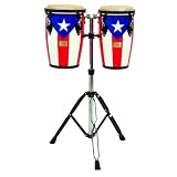 Tycoon Percussion 8 Inch & 9 Inch Junior Congas With Double Stand - Puerto Rican Flag Finish