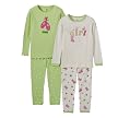Toddler Girls' Just One Year Ballerina Shoes Cotton PJ Set - Green/Pink