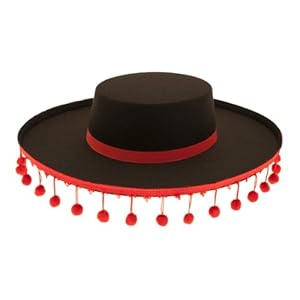 Amazon.com: Just For Fun Red Bobble Spanish Matador Hat: Toys & Games