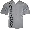 Tribal Skull Embroidered Biker Shirt, Dragonfly