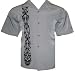 Tribal Skull Embroidered Biker Shirt, Dragonfly