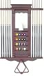 10 Billiard Cue Stick Pool Ball Wall Rack Made of Wood Mahogany Finish