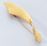 14K Yellow Gold Diamond Brooch
