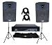 PylePro - 2000 Watt Complete DJ Speaker System - Two-Way Plastic Molded Loudspeaker w/Stands/MIC/Cab