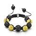 Black and Yellow Disco Ball Bead Bracelet |