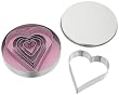 Set of 6 Heart shaped cookie cutters in a tin