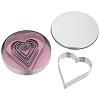 Set of 6 Heart shaped cookie cutters in a tin