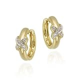 18K Gold Over Sterling Silver Diamond Accent 