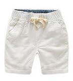 C-Princess子供服 ショーツ ショートパンツ ハーフパンツ 半ズボン ボトムス 五分丈 ウエストゴム ベビー キッズ 男の子 カジュアル (130cm, Cホワイト)
