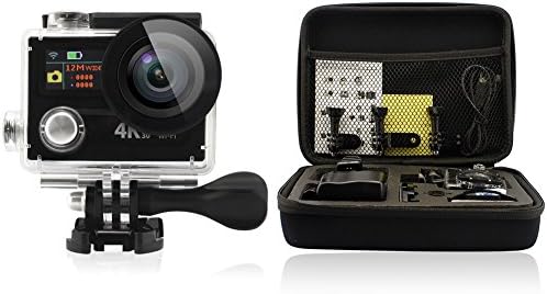 ANART® Ultra HD 4K Waterproof Sports Video Camera 1080P 12MP Wifi with Dual Color LCD Screen and Carrying Bag (Black)