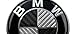 82mm/73mm Real Carbon Fiber BMW Black/Silver Hood/Trunk Emblems Badges