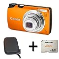 Canon PowerShot A3200 IS Orange Case and 4GB Memory(14.1MP, 5x Optical Zoom) 2.7 inch LCD