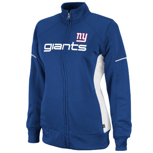 NFL Women's New York Giants Counter Long Sleeve Mockneck Full-Zip Track Jacket (Deep Royal/White, Large)