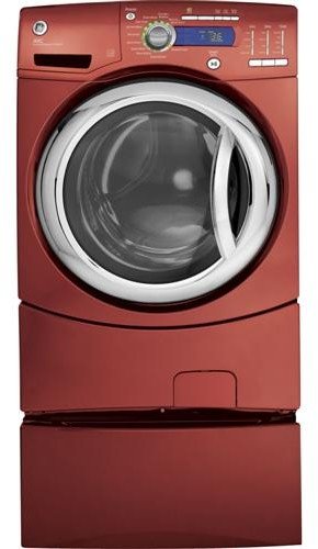 front loading stackable washer dryer review:GFWH2405LMV GE Front Load Washer - Red