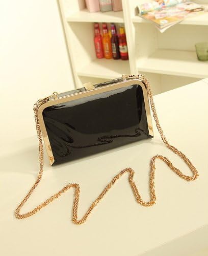 2014 New Fashion Mini Candy Messenger Chain Bag Satchel Handbag Hard Box Shoulder Bag Purse (black)