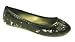 Womens Odeon Designer Black Silver Sequins Flat Ballet Pumps Dress Shoes